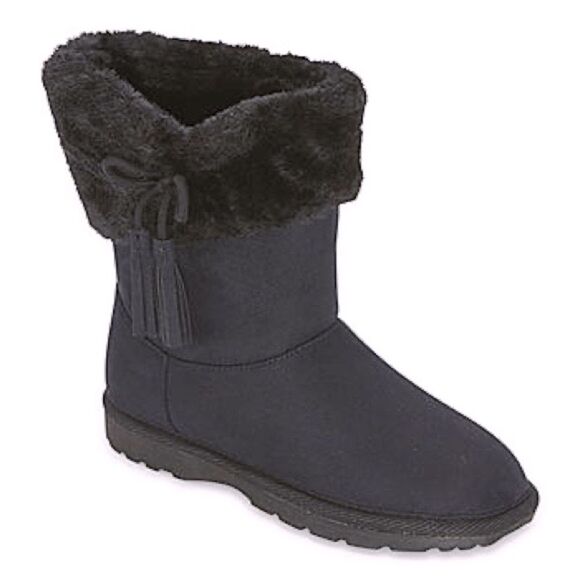 Little Girls Sz 11 Arizona Anna Flat Heel Winter Boots Black NWT 🏷 - Picture 1 of 10